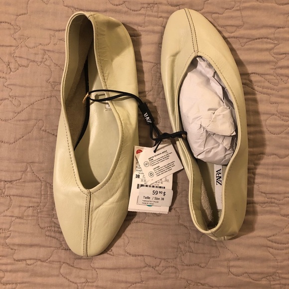 Airfit Butter Soft Cream Color Leather Ballet Flats EU 38 - Picture 2 of 12
